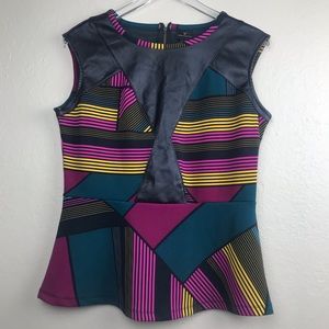 Worthington Multi-color Peplum Medium Top